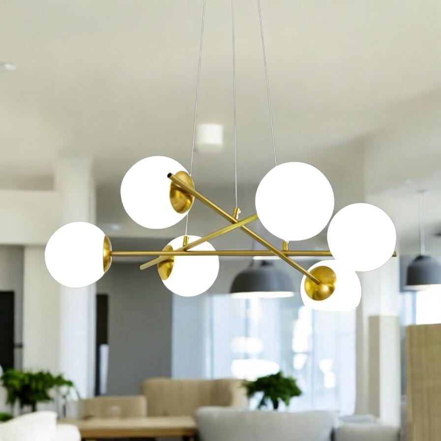 Lustra Abajur MAT Gold Suspendata 6xE27