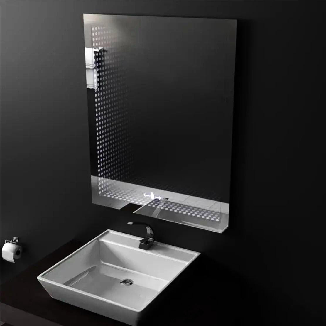 Oglinda LED 60x80cm 3D Rama Neagra, Senzor si 3 Lumini W09