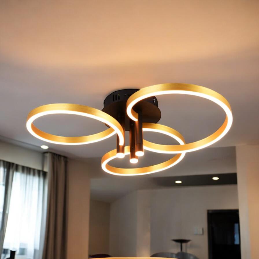 Lustra LED Luxury ShineShift Black+Gold Echivalent 500W