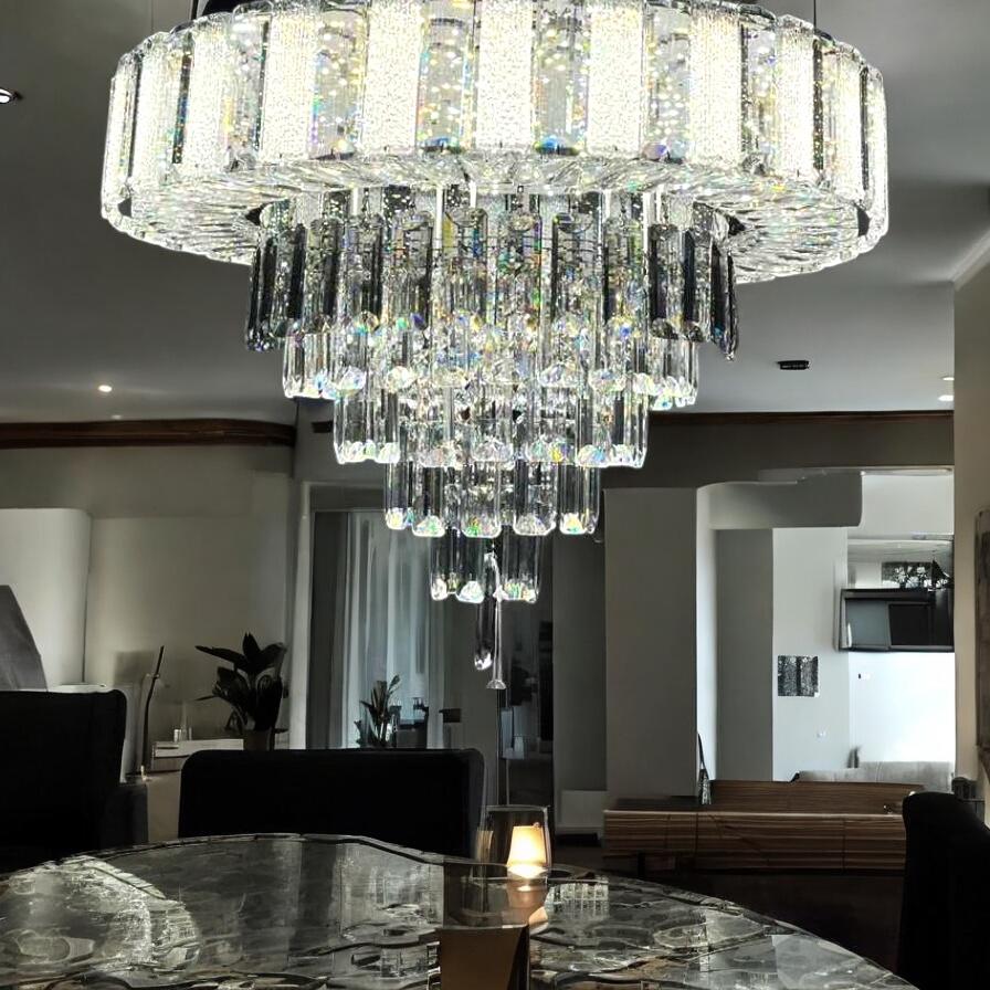 Lustra LED Cristal Galadriel Echivalent 800W Telecomanda