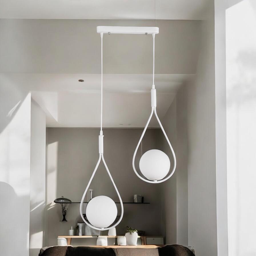 Lustra Abajur Mat White Tears 2xE14 ALBA / ABAJUR Chandeliers