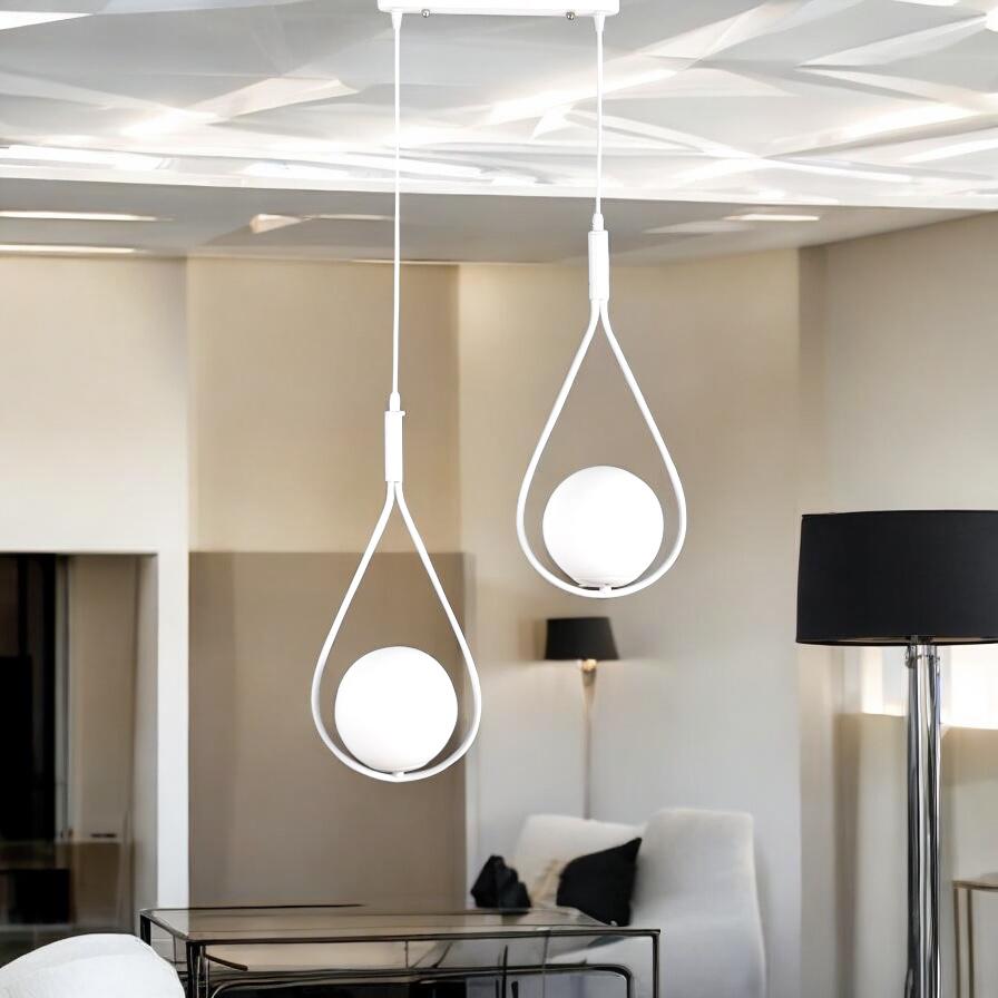 Lustra Abajur Mat White Tears 2xE14 ALBA / ABAJUR Chandeliers