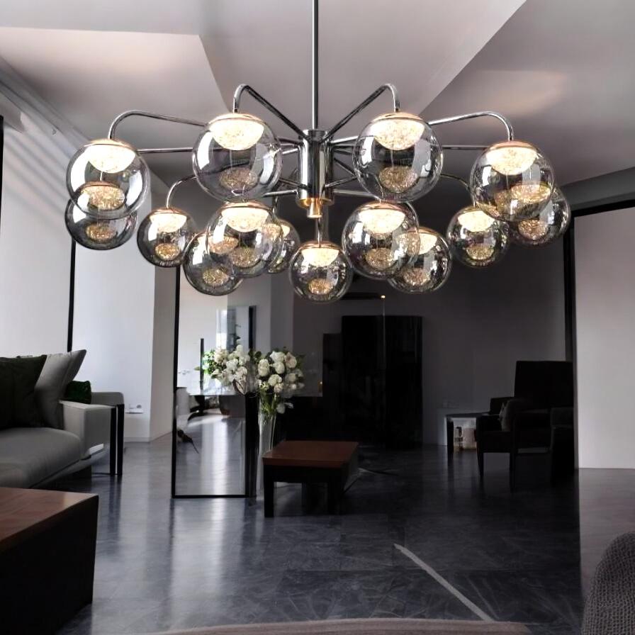 Lustra Abajur Fumuriu Black MOZART Grande 15xE27