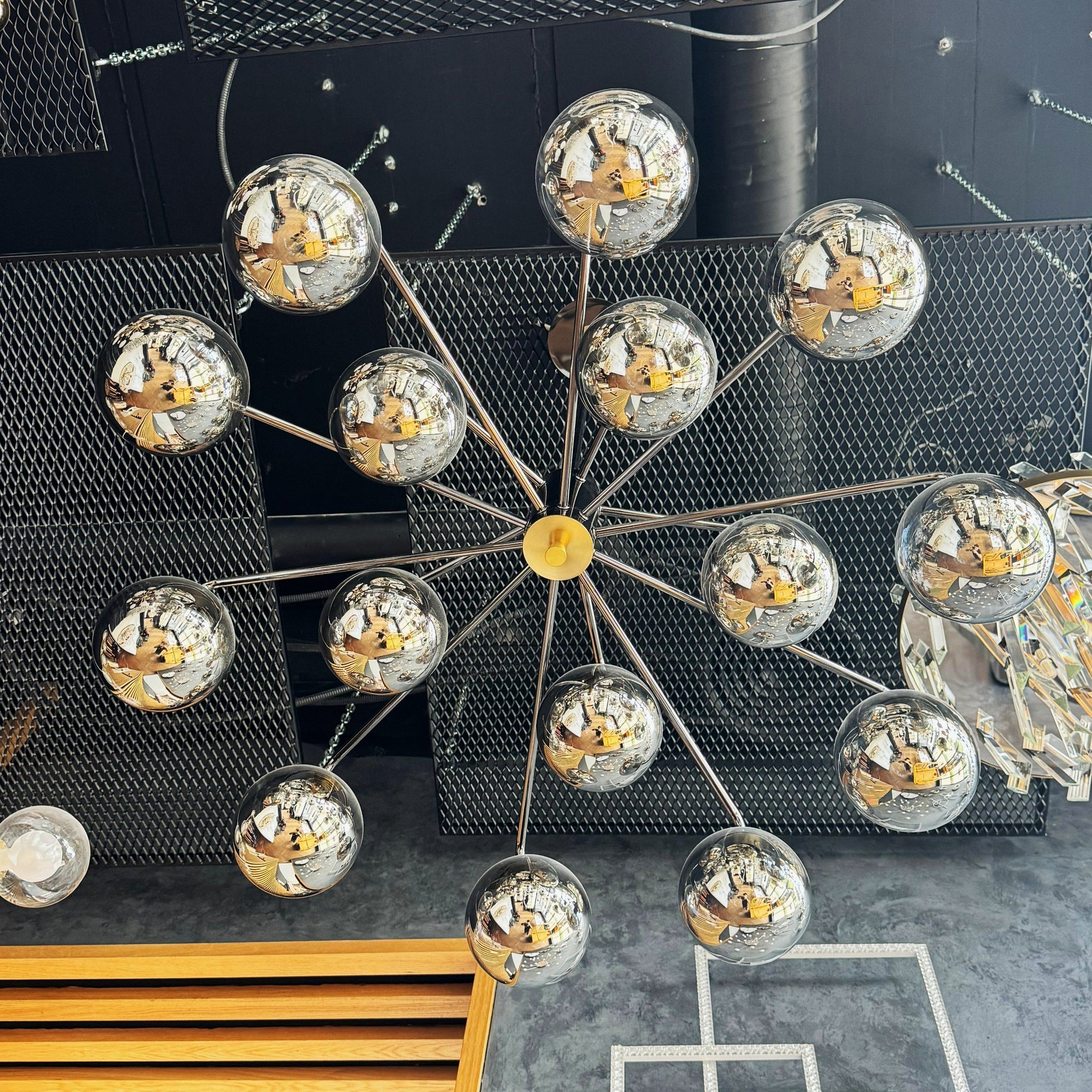 Lustra Abajur Fumuriu Black MOZART Grande 15xE27