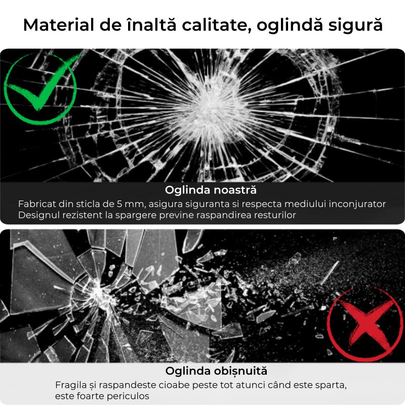 Oglinda Rotunda Neagra 60cm cu Dezaburire, Touch si 3 Lumini