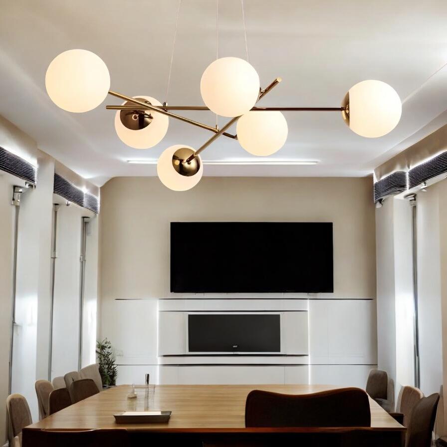 Lustra Abajur MAT Gold Suspendata 6xE27