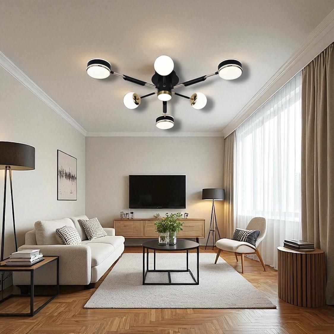 Lustra LED Mini Fenora Black Echivalent 300W Telecomanda