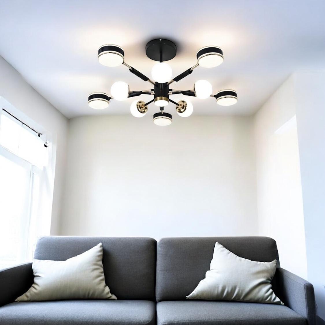 Lustra LED Maxi Fenora Black Echivalent 500W Telecomanda