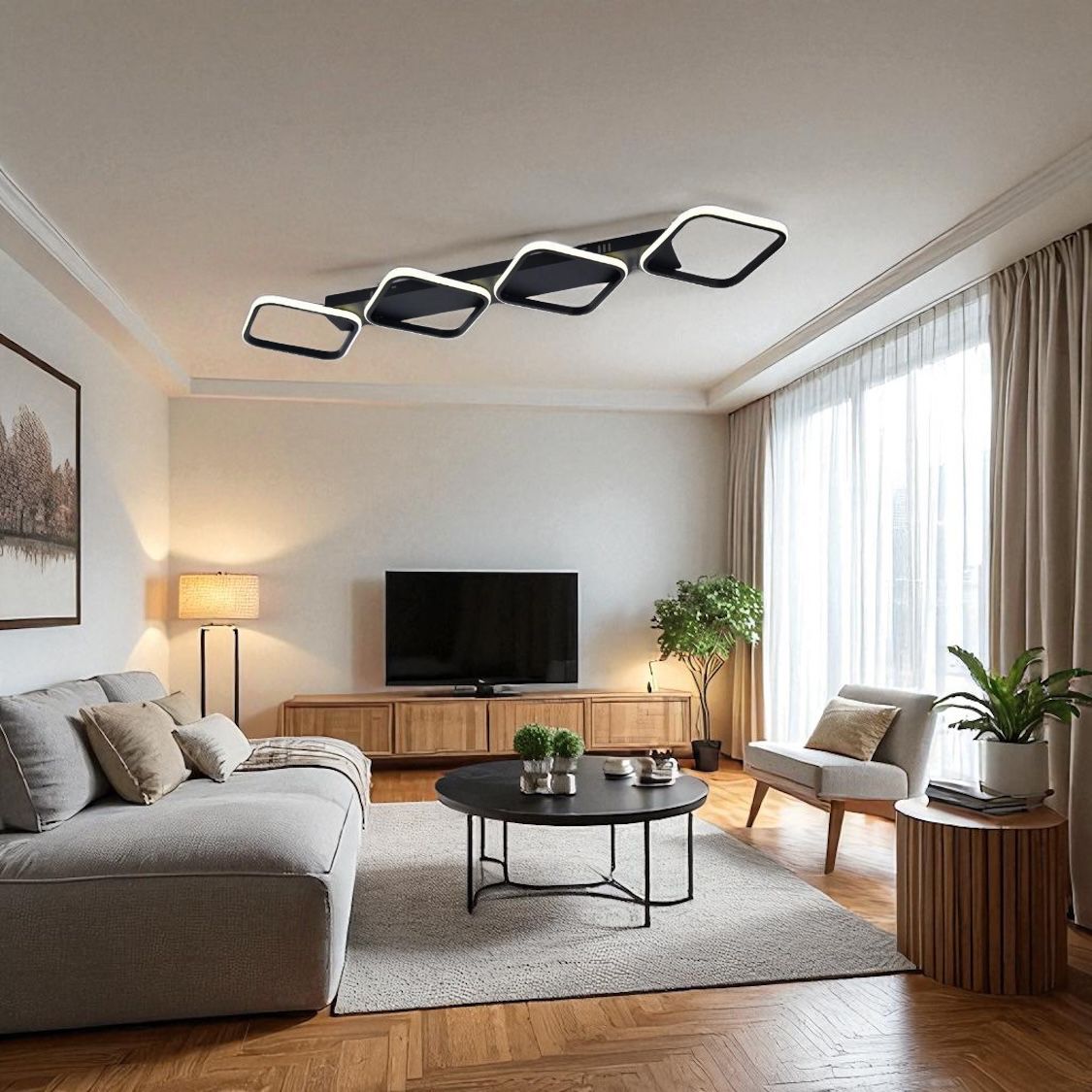 Lustra LED Maxi Lumara Black Echivalent 400W