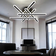 Lustra LED 6 Linnes Round Black Echivalent 800W telecomanda