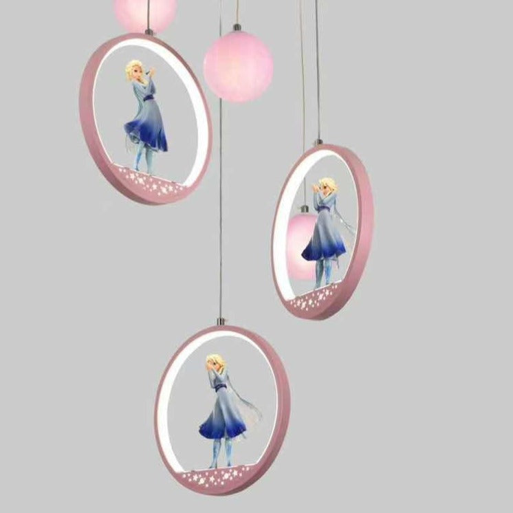 Lustra LED Suspendata ELSA Echivalent 400W Telecomanda ROZ / KIDS Lighting Fixtures