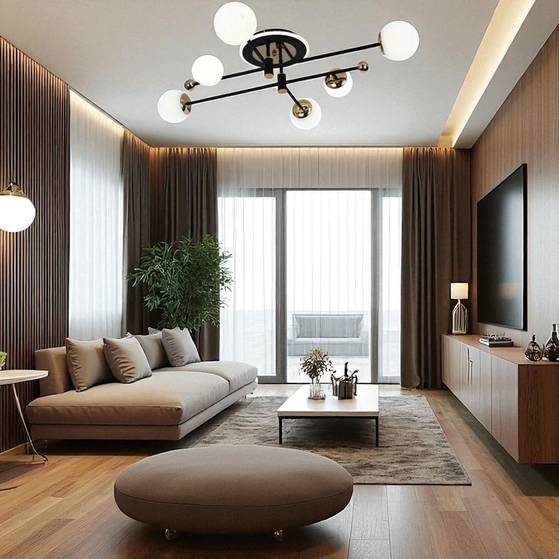 Lustra LED PIMORA Abajur Mat Neagra Echivalent 400W Telecomanda