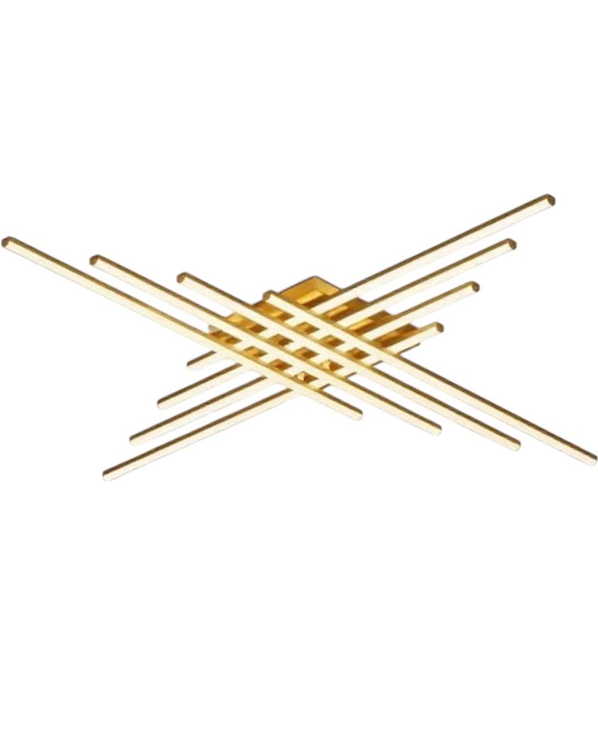 Lustra LED 8 Modern LINES Gold Echivalent 1000W Telecomanda