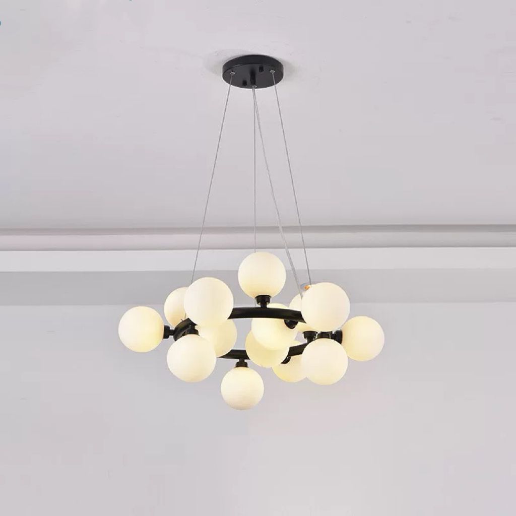 Lustra Abajur MAT Black Rotunda 15xG9 50CM NEAGRA / ABAJUR Chandeliers