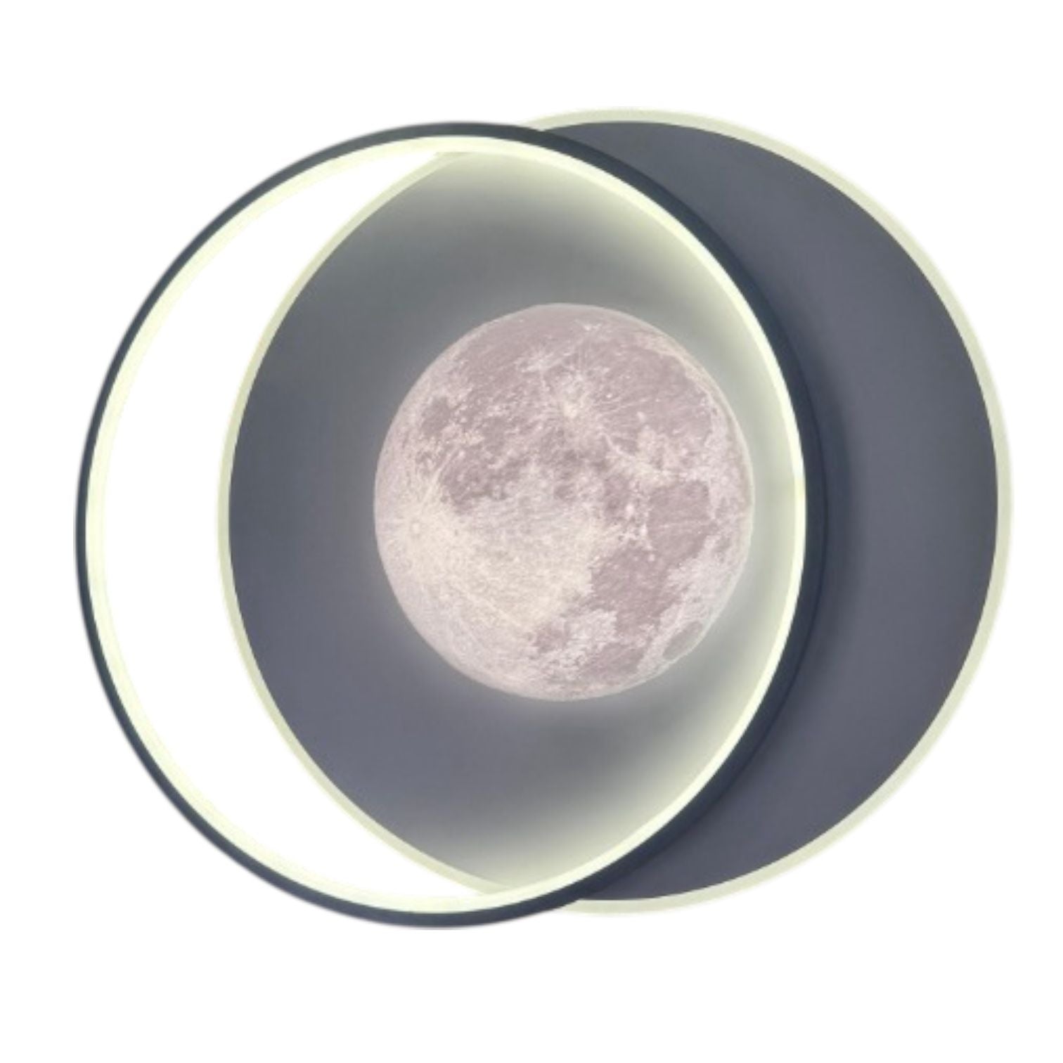 Lustra LED Double Circle Maxi-Moon Echivalent 650W Telecomanda