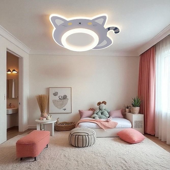 Lustra LED Kids Kitty Echivalent 360W Telecomanda
