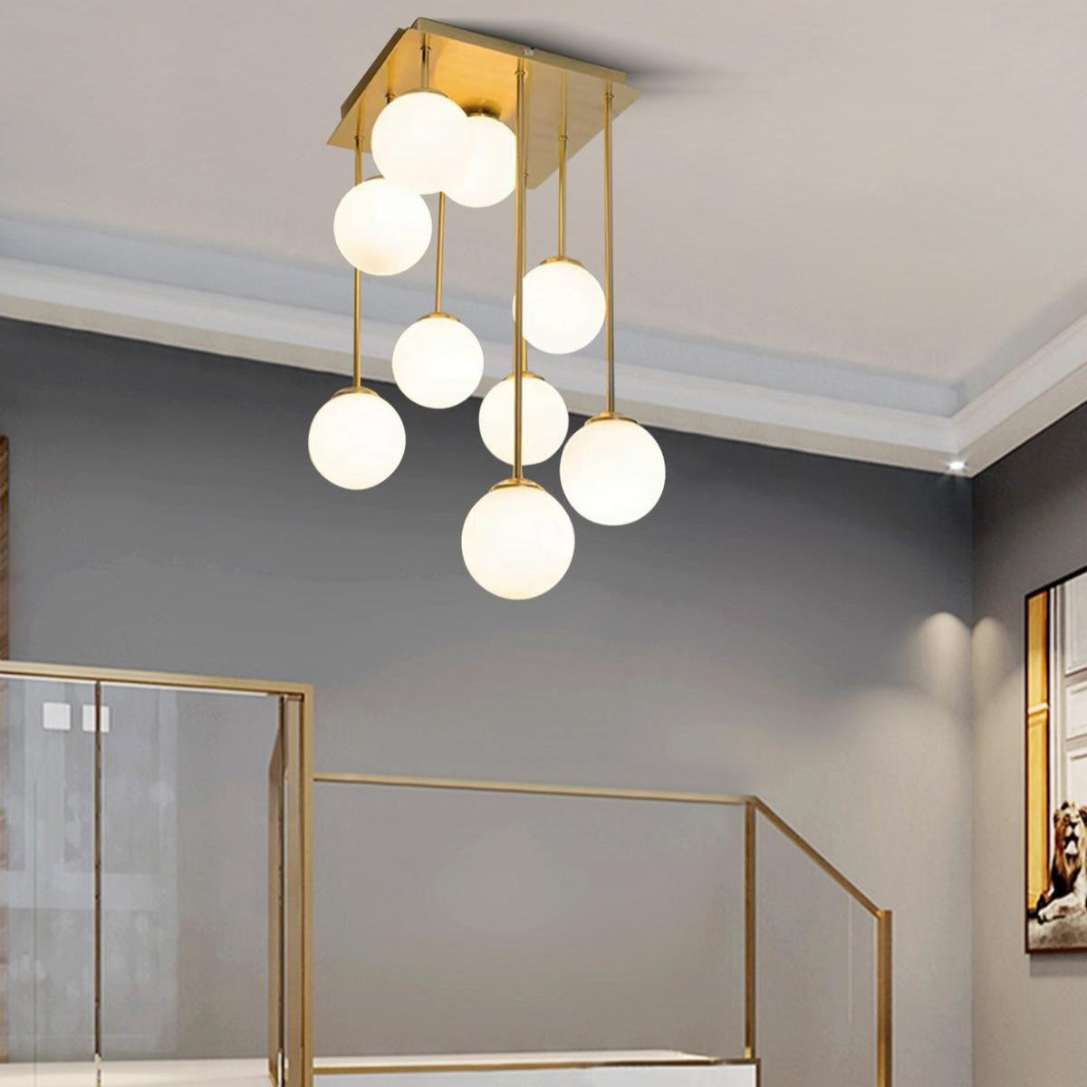 Lustra Abajur Mat Maxi Serelys GOLD 9XG9