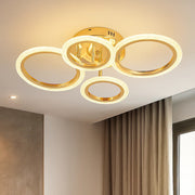 Lustra LED Mini Brevia Gold 2+2 Circle Echivalent 400W Telecomanda