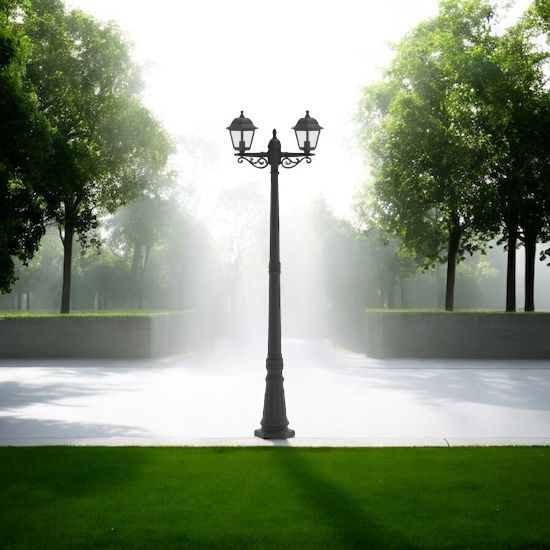 Stalp De Gradina KROLIN Tip Felinar Negru 2xE27 220CM