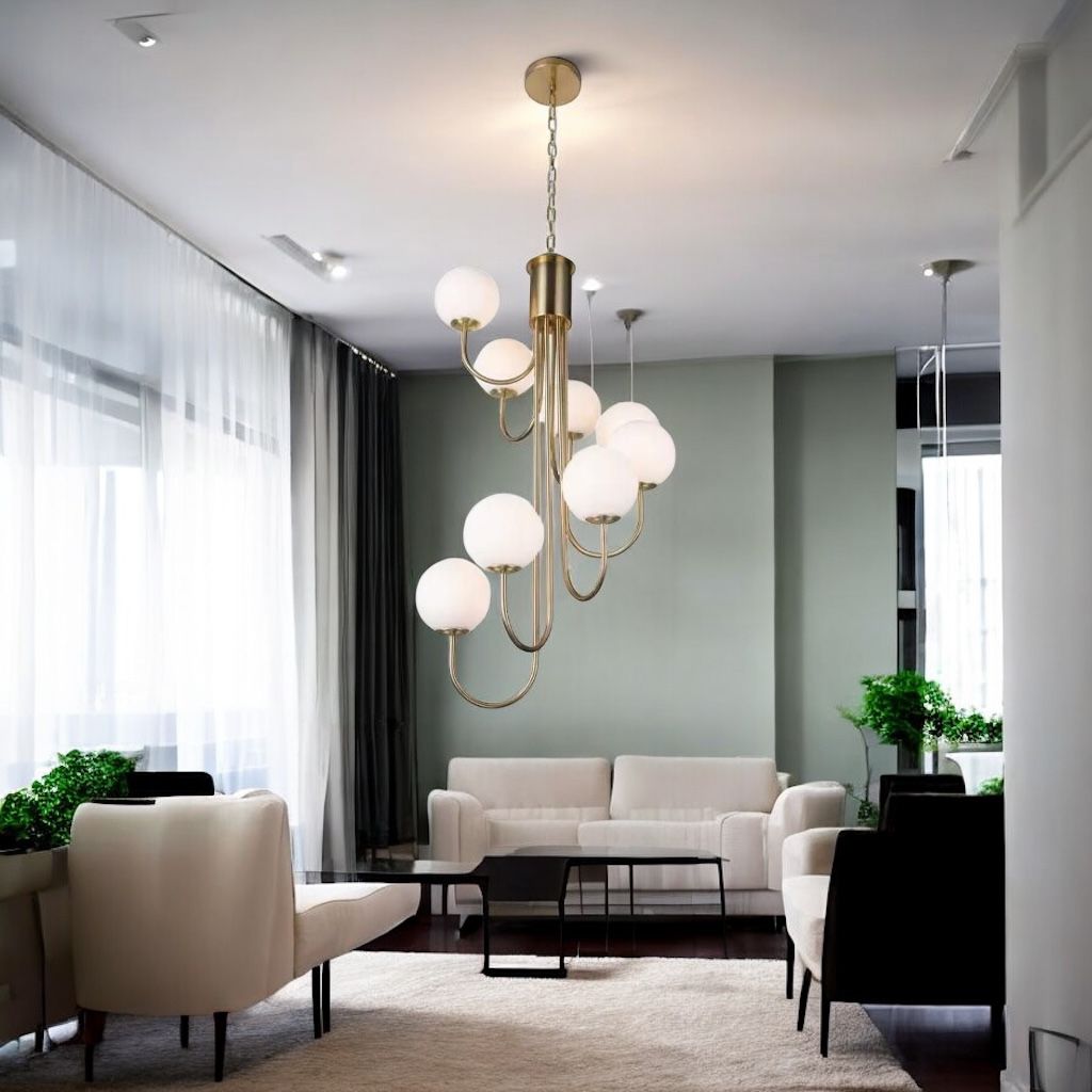 Lustra Suspendata FUBRI Gold Abajur Mat