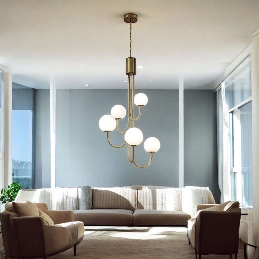 Lustra Suspendata Mini FUBRI Gold Abajur Mat