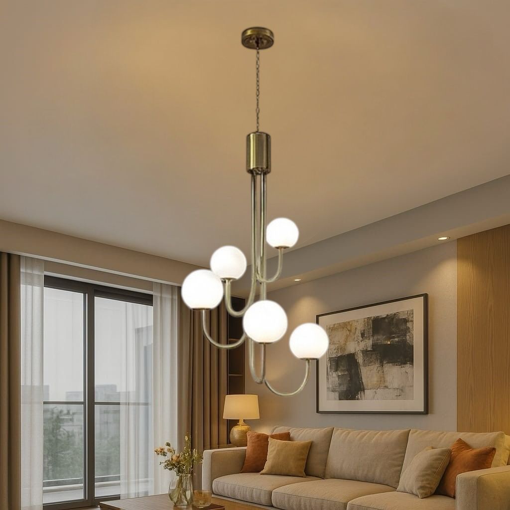 Lustra Suspendata Mini FUBRI Gold Abajur Mat