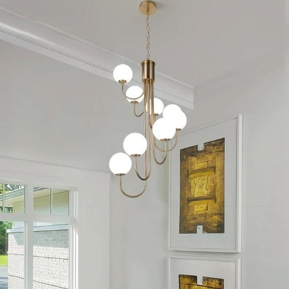 Lustra Suspendata FUBRI Gold Abajur Mat