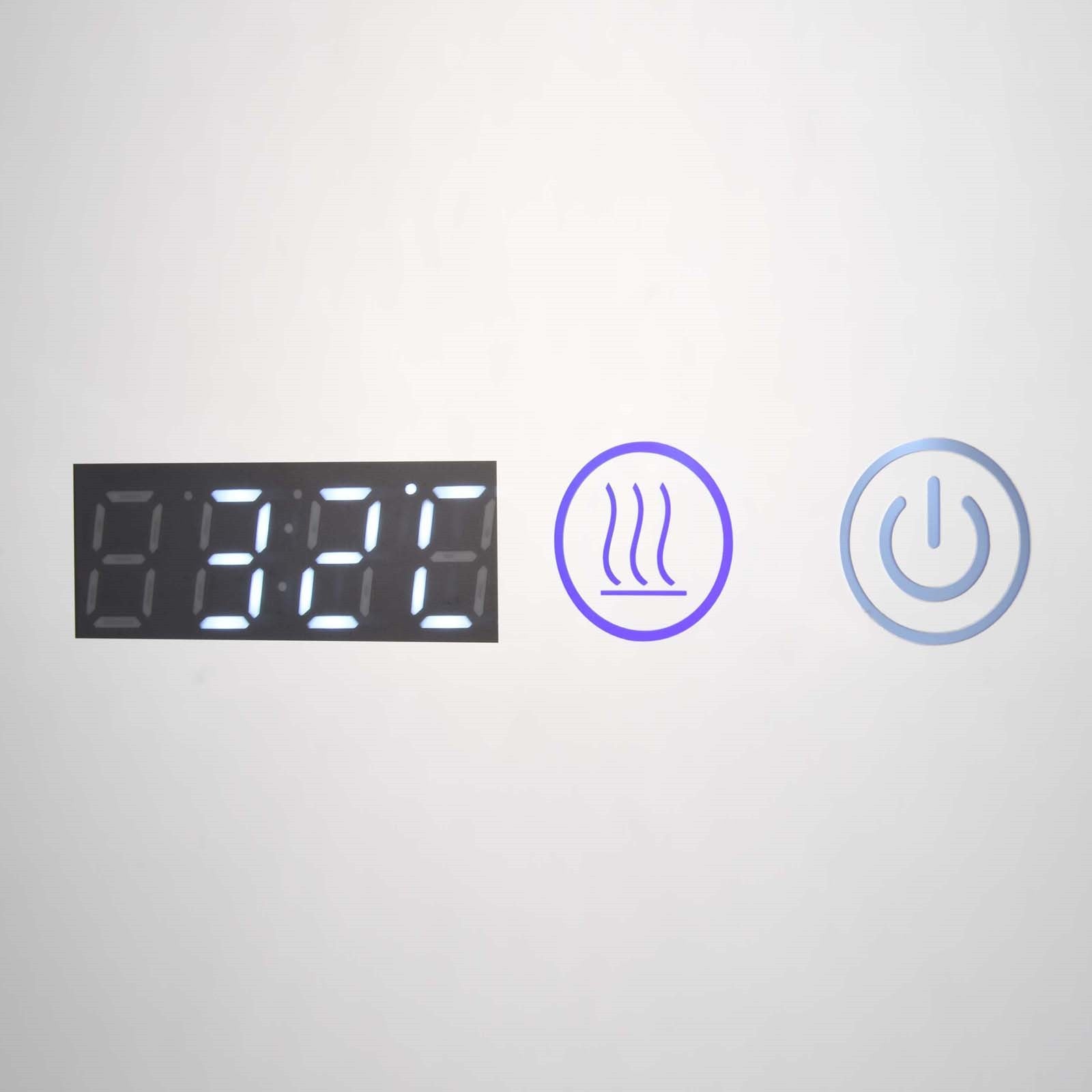 Oglinda LED Rotunda 80cm Rama Neagra, Ceas, Temperatura, Touch si 3 Lumini