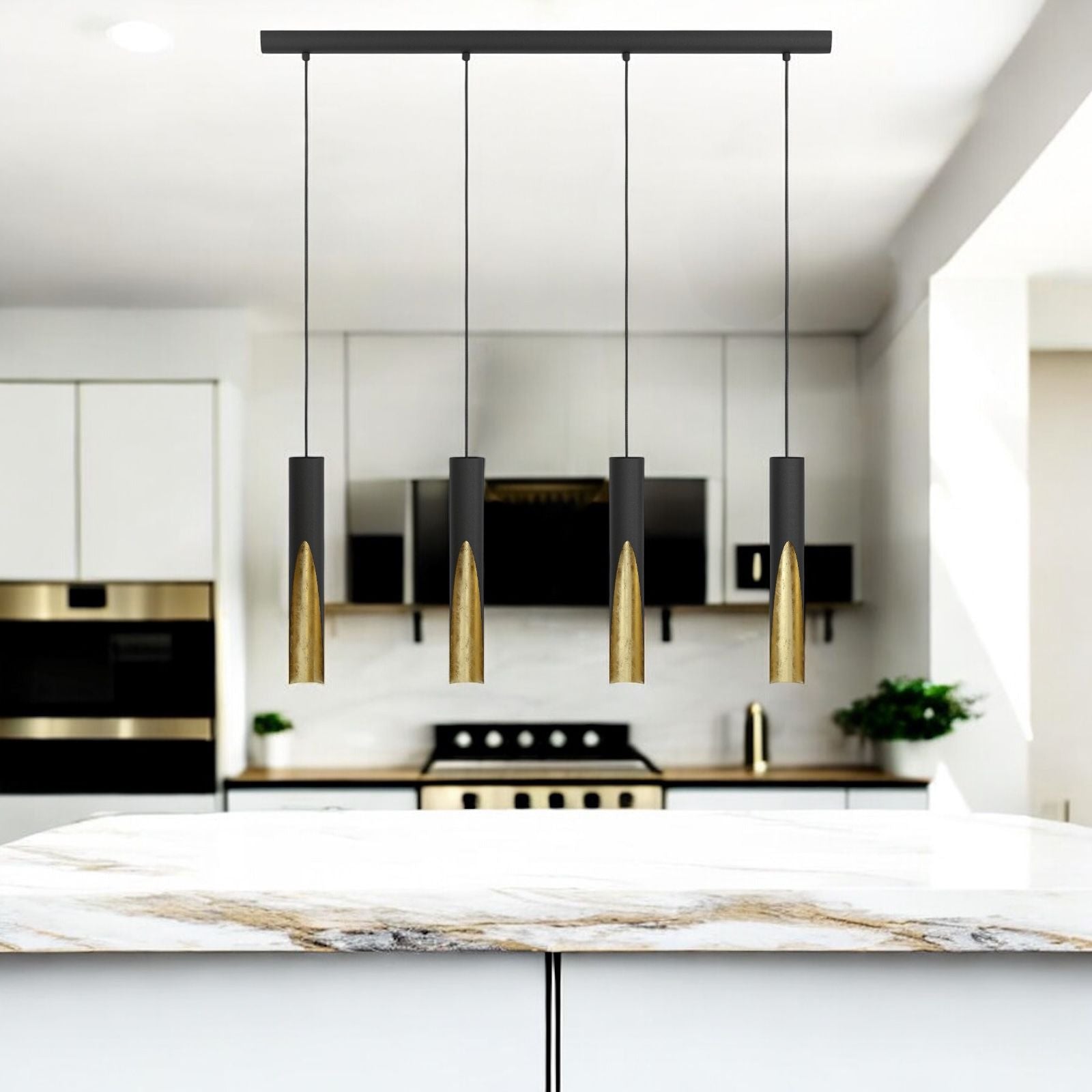 Lustra Suspendată BARBOTTO Black & Gold 110CM