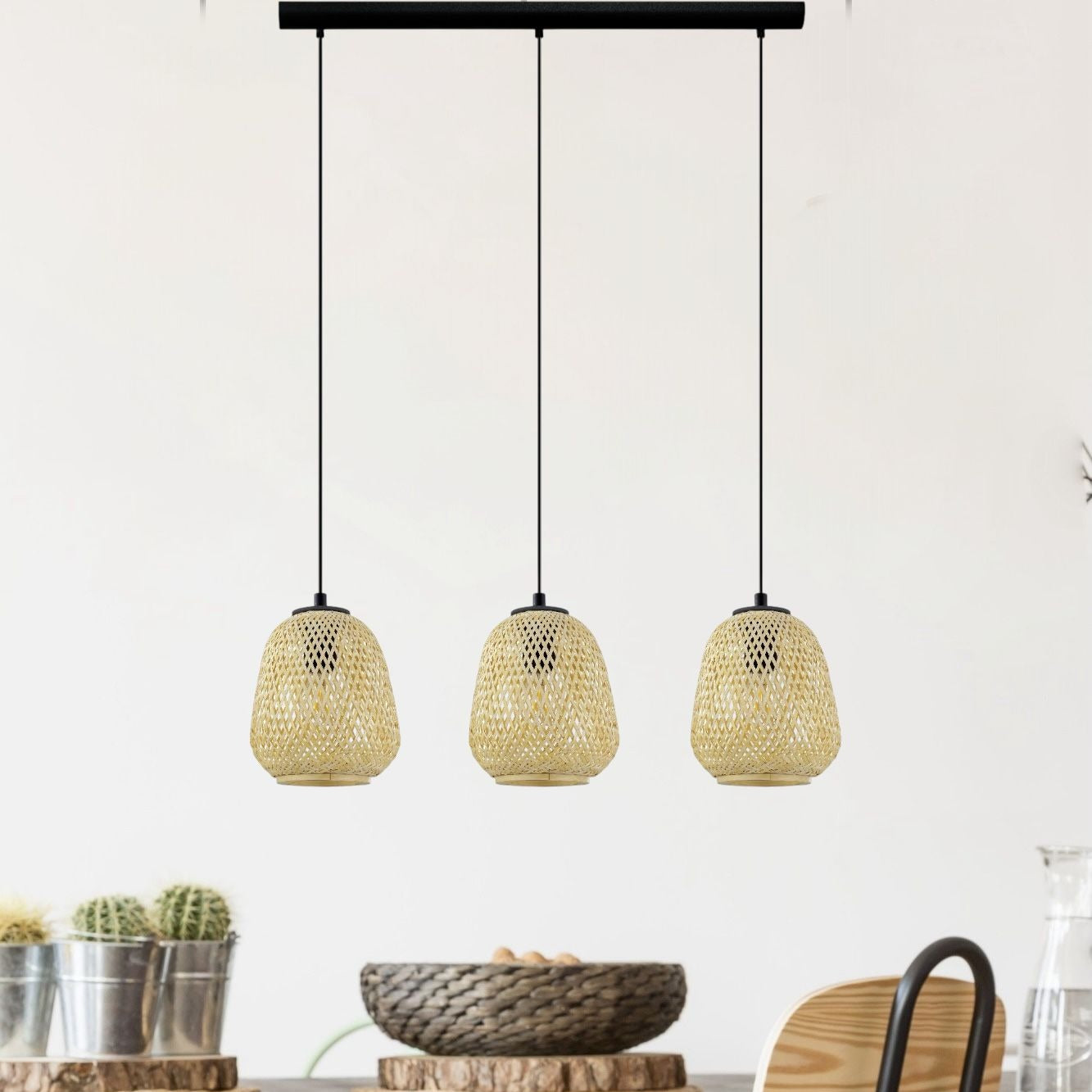 Lustra Suspendata DEMBLEBY Wood 110CM