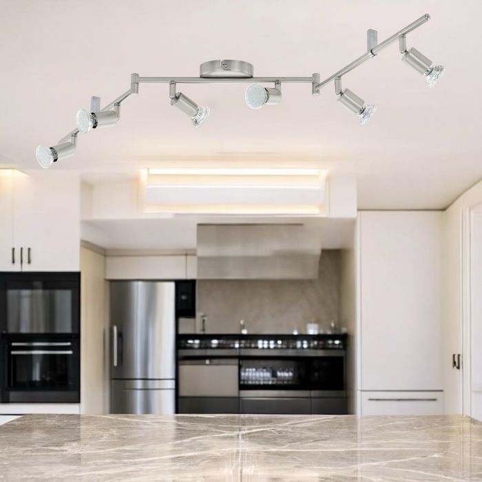 Lustra BUZZ-LED Reglabila Argintie 105cm