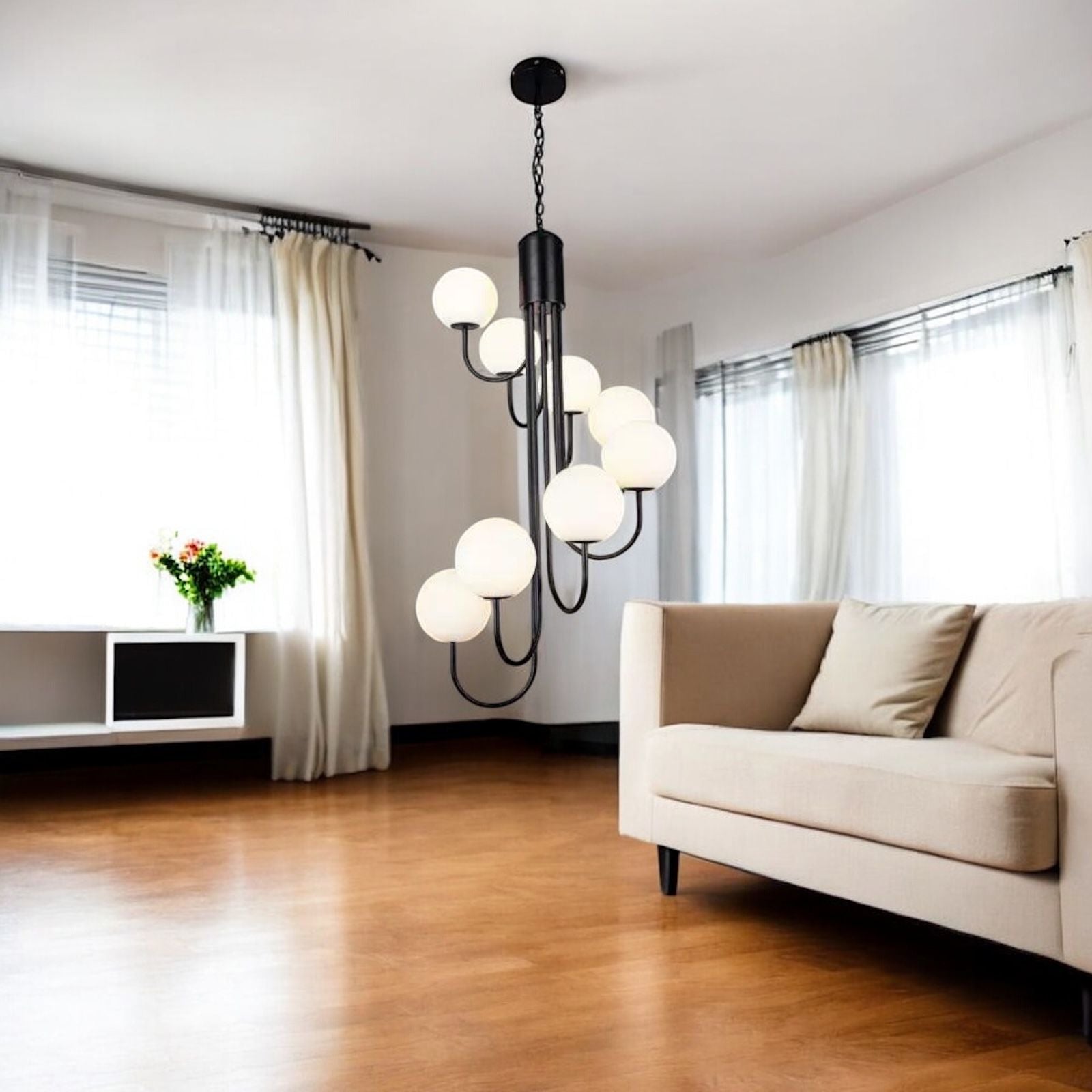 Lustra Suspendata FUBRI Black Abajur Mat