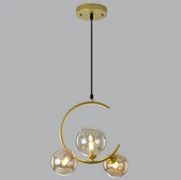 Pendul Nordic Abajur Fumuriu 3xE27 Gold