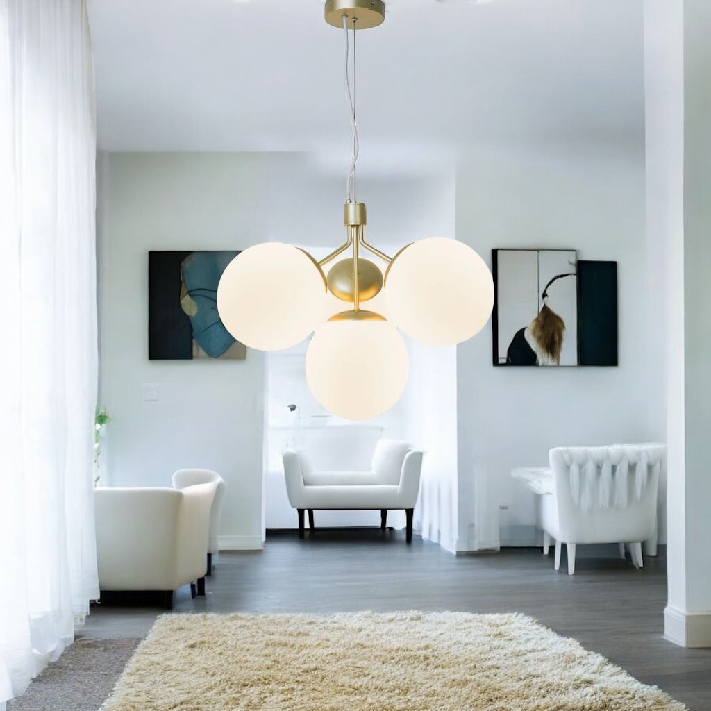 Pendul Nordic Abajur Mat 4xE27 Gold