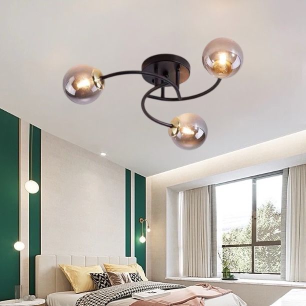 Lustra Abajur Fumuriu RIEVA 3xE27 Black