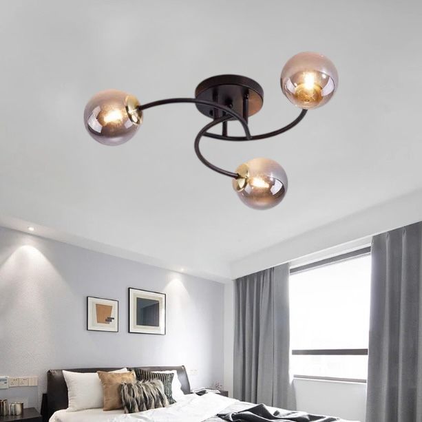 Lustra Abajur Fumuriu RIEVA 3xE27 Black