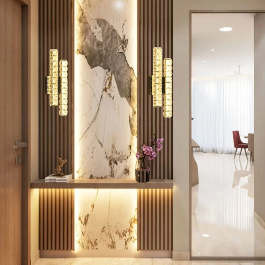 Aplica LED GIZA Silver Cristal Lines Telecomanda