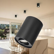 Spot Aplicat Rotund Fascicul Reglabil Negru Dulie GU10 Ø80x100mm