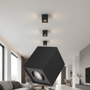 Spot Aplicat Patrat Fascicul Reglabil Negru Dulie GU10 L80xH100mm