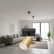 Spot Aplicat Orientabil Rotund Negru & Auriu Dulie GU10 Ø55x120mm