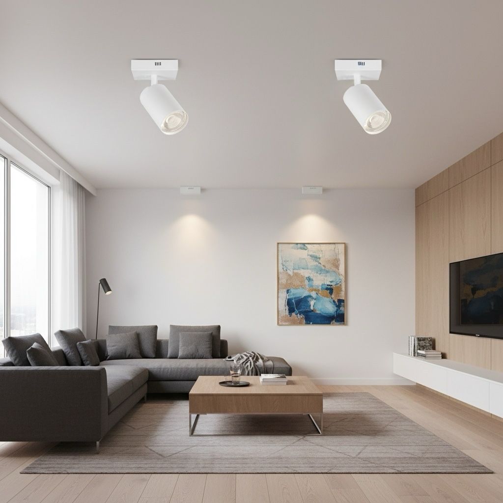 Spot Aplicat Orientabil Rotund Alb Dulie GU10 Ø55x120mm