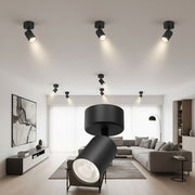 Spot Aplicat Orientabil Rotund Negru Dulie GU10 Ø60x130mm