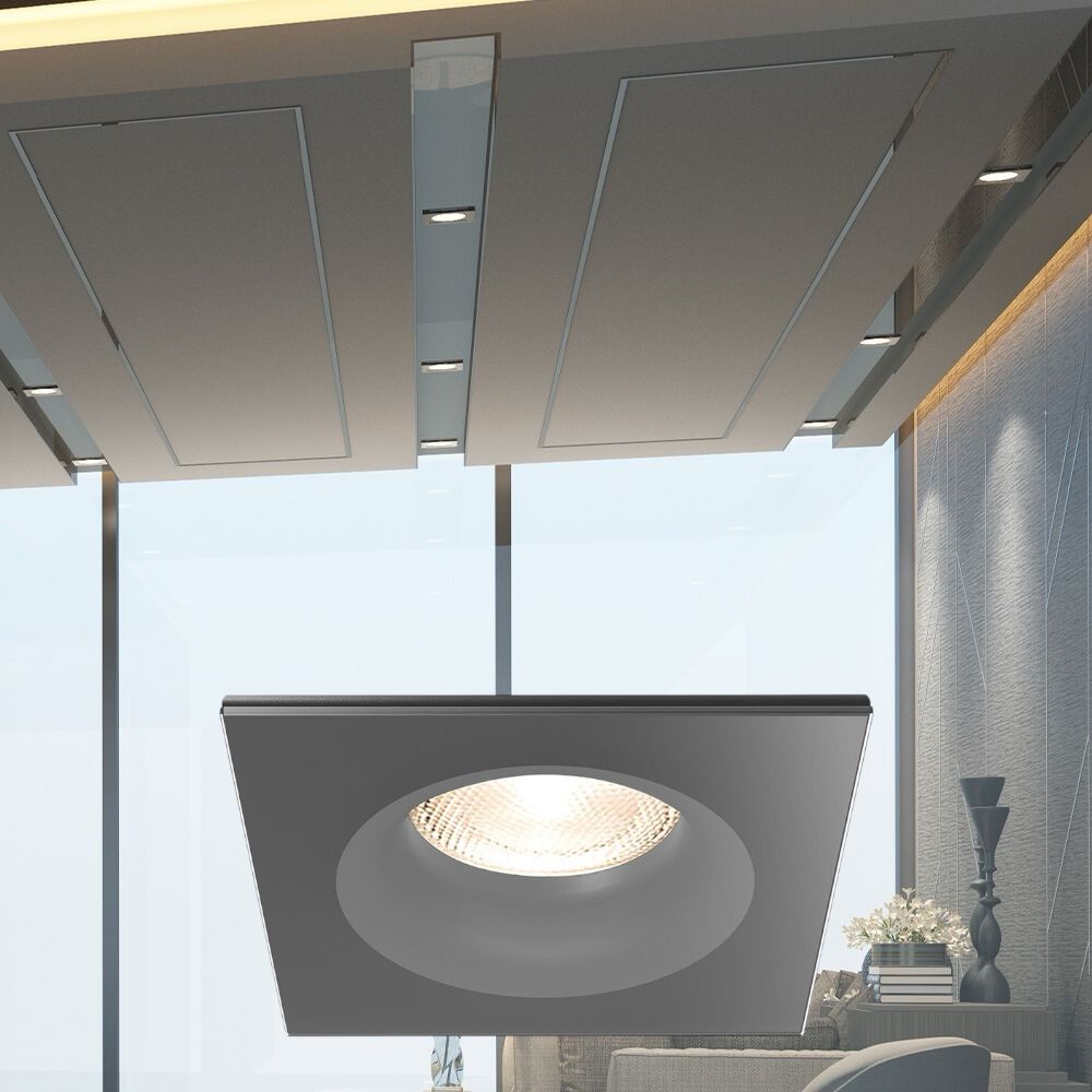 Spot Incastrat Patrat IP54 Negru Dulie MR16 L84xH38mm