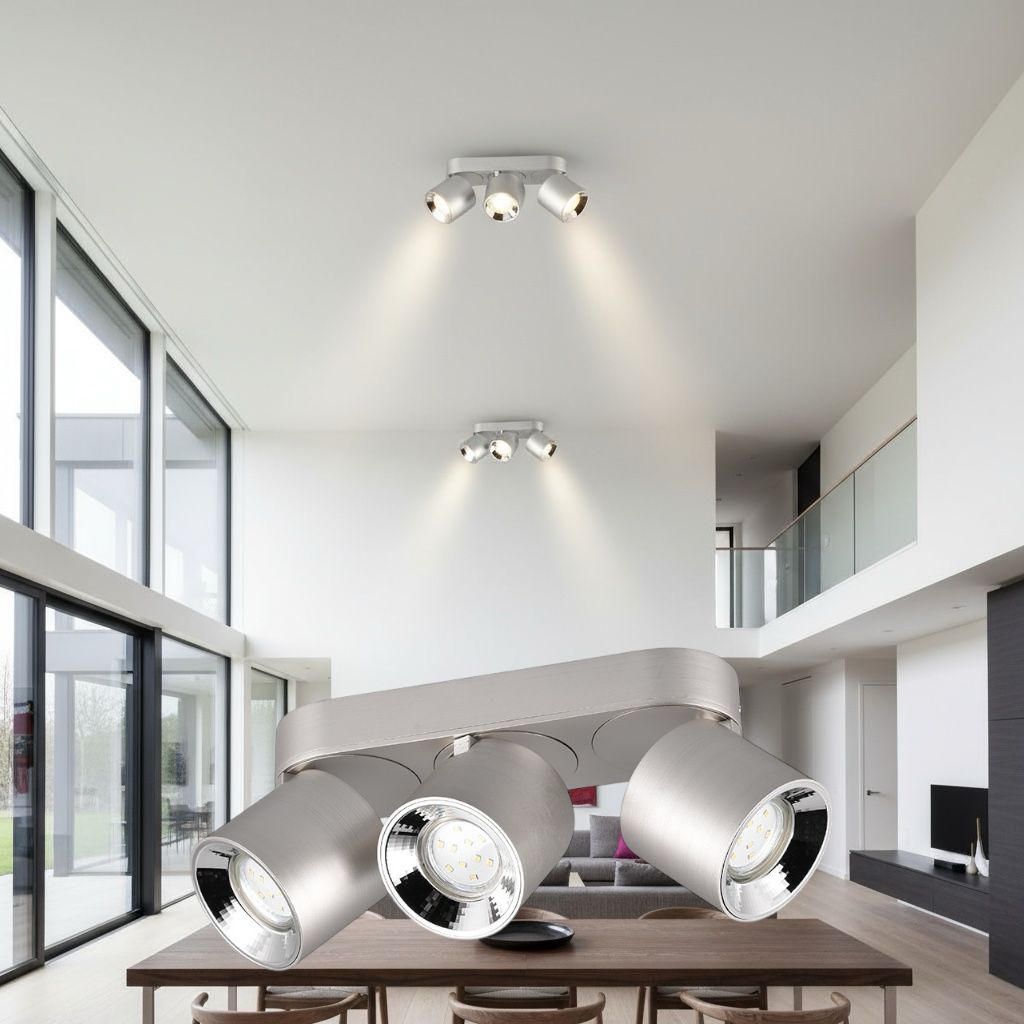 Spot Aplicat Orientabil Dreptunghiular Argintiu Dulie 3xGU10 L27.3 x H12CM