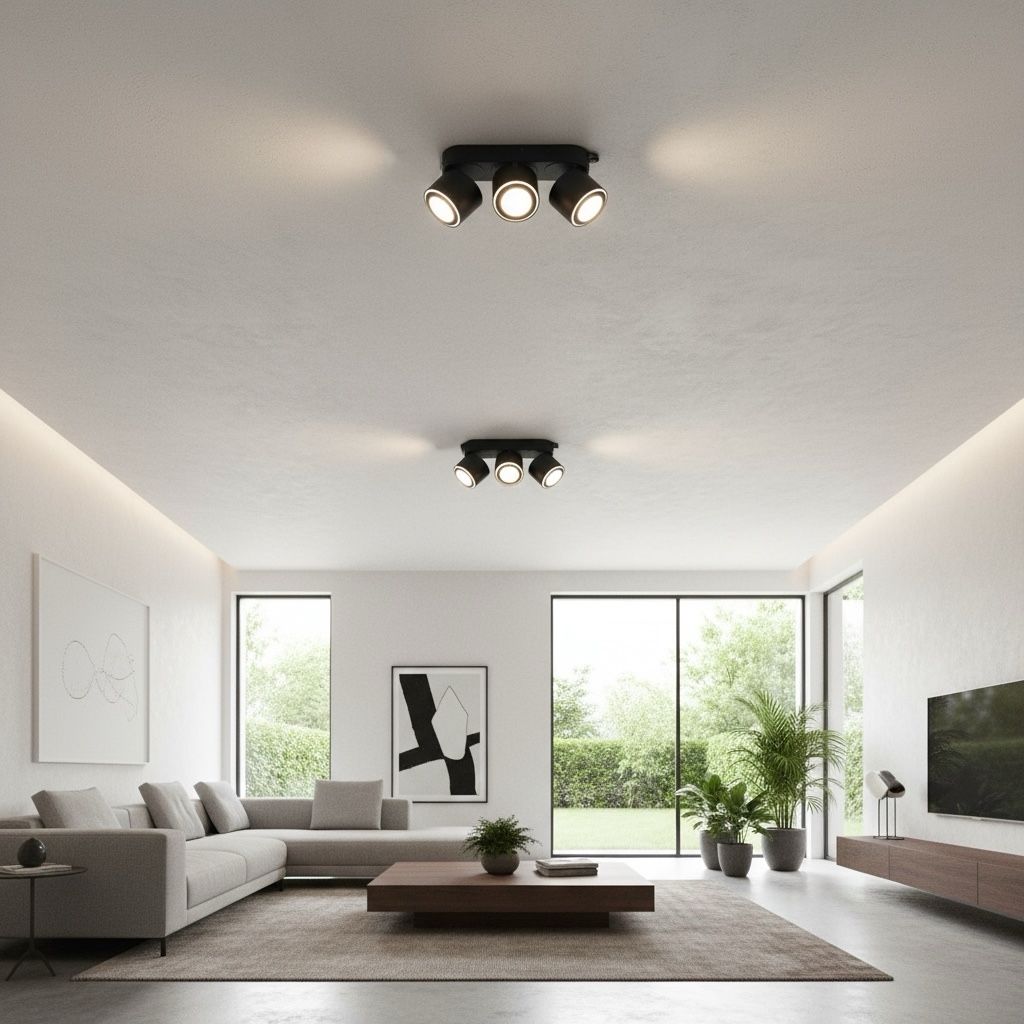 Spot LED Premium Aplicat Orientabil Dreptunghiular 3x450lm Negru 3 Moduri de Iluminare