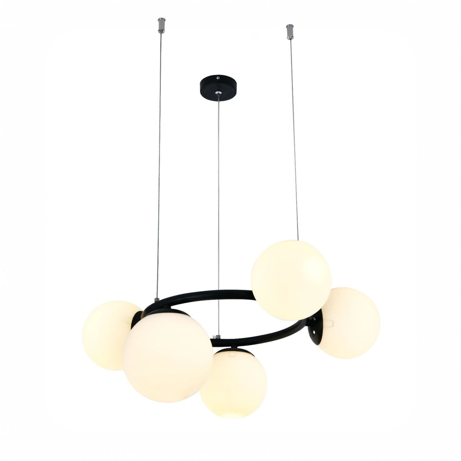 Lustra Suspendata DIONIS Black Abajur Mat 5xE27 Chandeliers