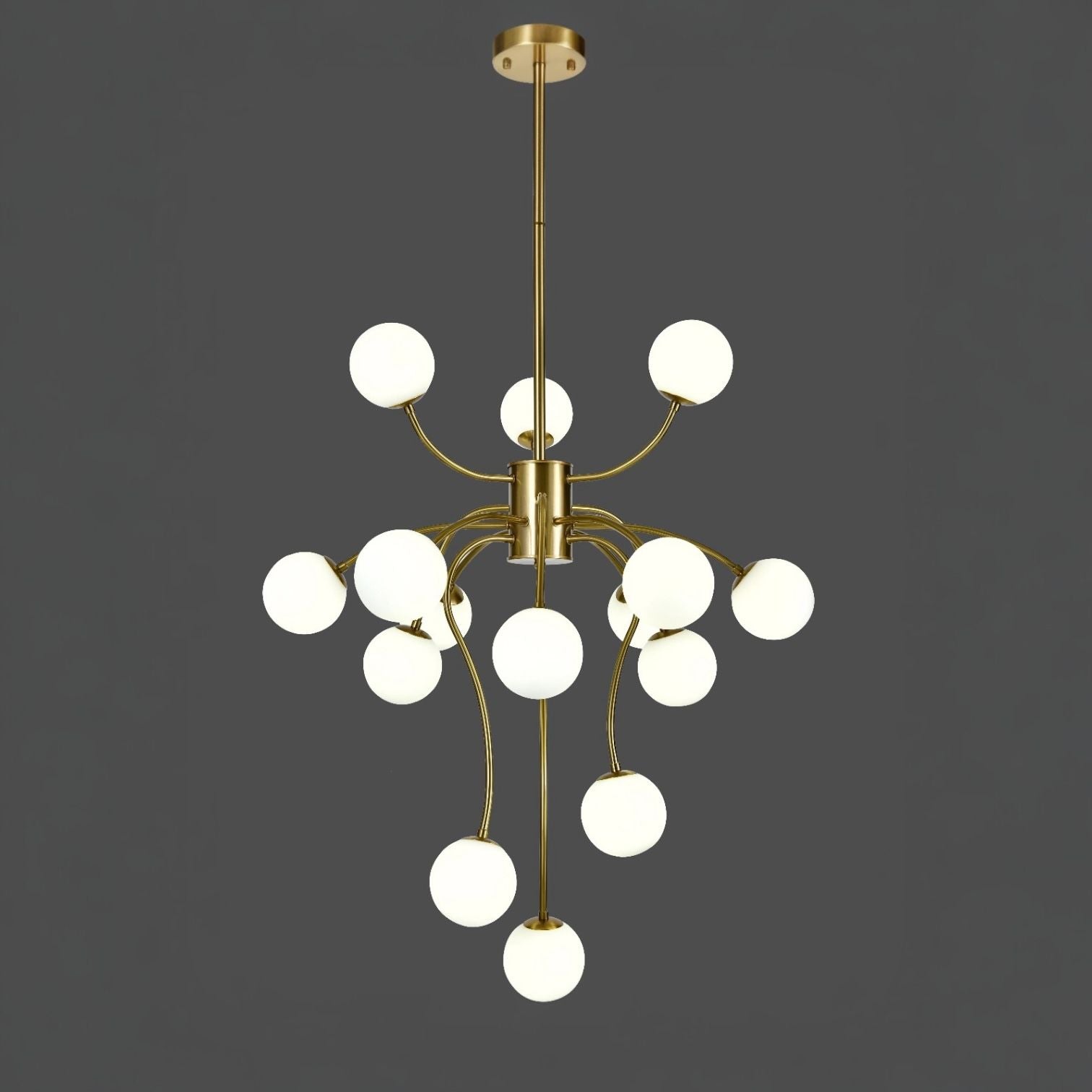 Lustra Suspendata REVSA Gold Abajur Mat 15xG9