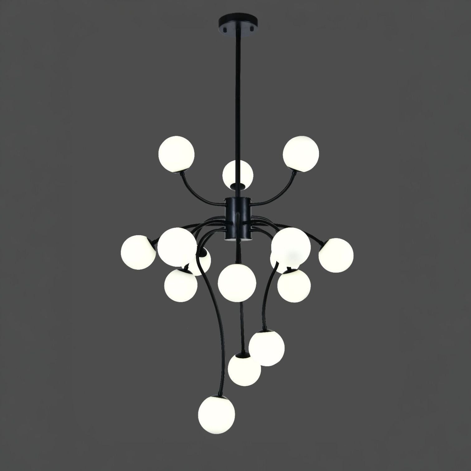 Lustra Suspendata REVSA Black Abajur Mat 15xG9