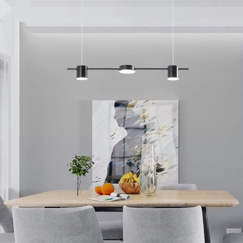 Lustra LED Suspendata Nordic Style Black Echivalent 200W Telecomanda