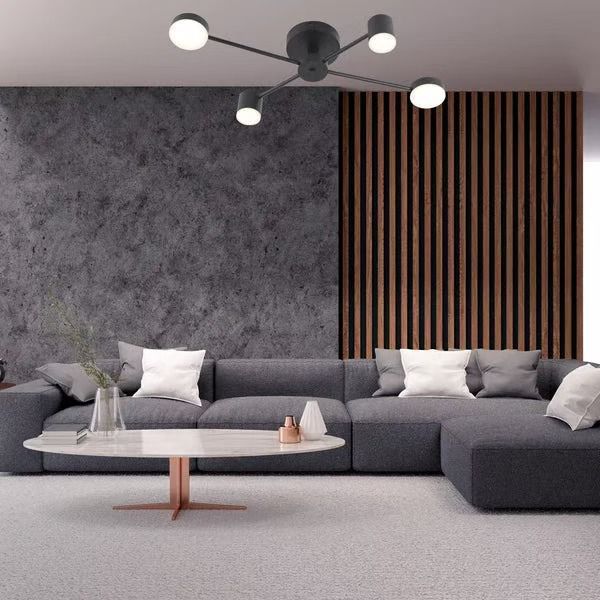 Lustra LED Nordic Style Mini WEB Black Echivalent 200W Telecomanda